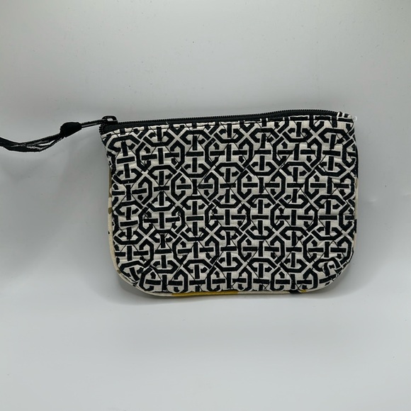 Vera Bradley black white geometric plastic lined make up small travel bag - Picture 1 of 6
